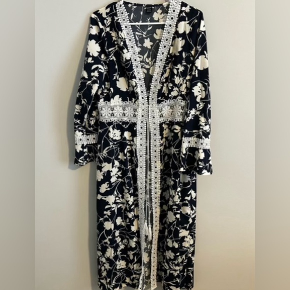 Navy and White Kimono